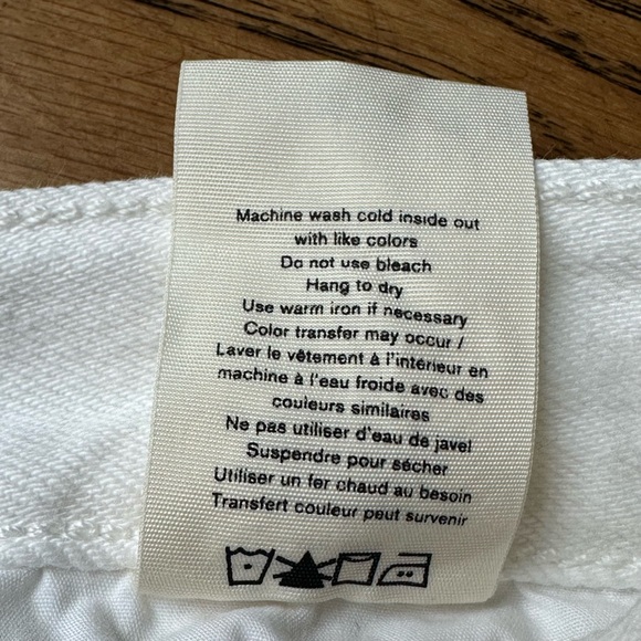 NWT rag & bone Maya White Denim Shorts Size 24 High Rise Distressed Raw Hem - Picture 9 of 15